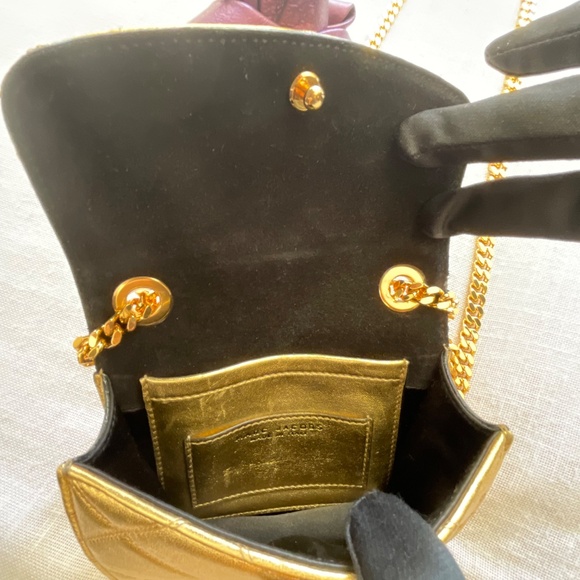 Marc Jacobs Party Bow Mini Trouble Metallic Leather Bag - Picture 11 of 16